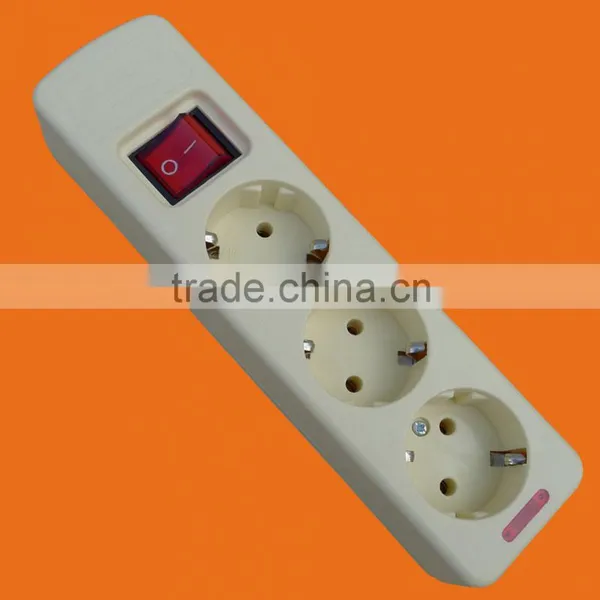 European Style 6 Way Extension Power Strip With Earth With Switch (E5006ES) photo-4