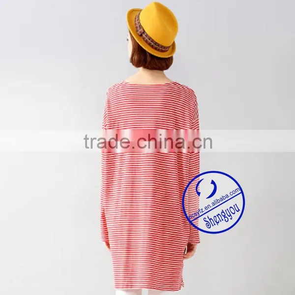 2015 China Supplier Custom Women Long Line Shirt Wholesale photo-3