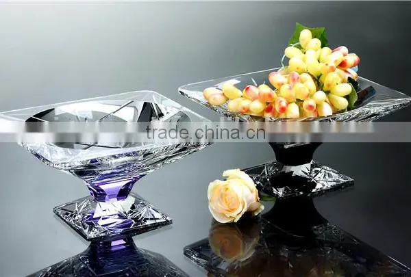 Square Crystal Friut Plate or Candy Plate for India