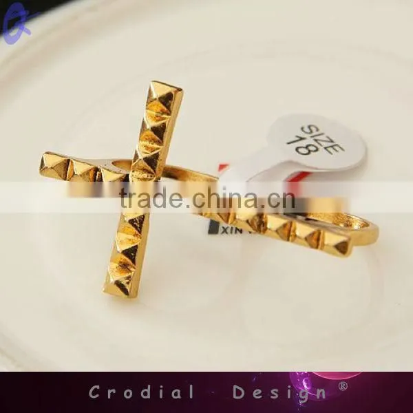 2013 Cheap Wholesale Express Cross Design Metal Gold Ring For Women Fashion Accessoies