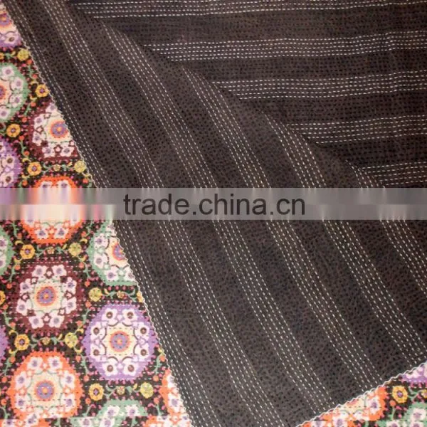 Indian Kantha Quilt Bedspread Throw Blanket Vintage Ethnic photo-2