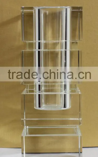 Chinese Clear Crystal Flower Vase photo-2