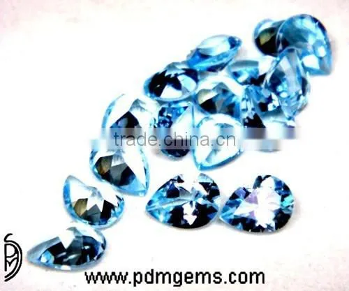 Sky Blue Topaz Semi Precious Gemstone Pear Cut Faceted Lot For Rings From Wholesaler photo-2