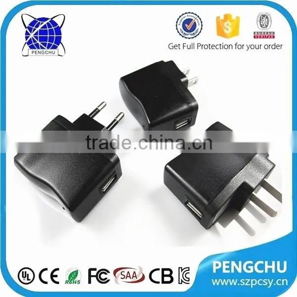 Wholesale 5w 5v 1a Switching Power Supply USB Wall Charger ac Adapter for Mobile Phone