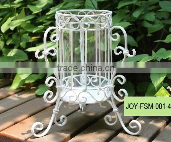Glass Vase With Metal Stand Flower Vase photo-6