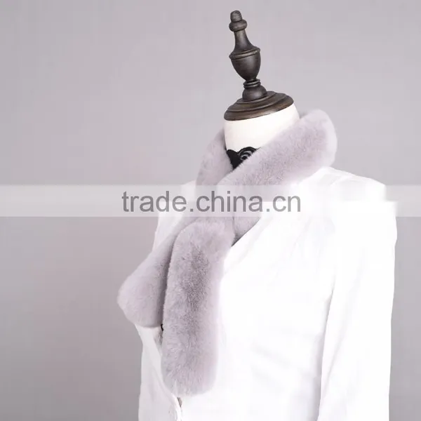 High Quality Small Size Casual Fashion Rex Rabbit Fur Scarf for Women/girls KZ160055 photo-2