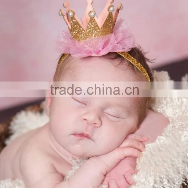 New Fashion Crystal Rhinestone Floral Tiara Crown With Elestic Glitter Ribbon Hair Band photo-3