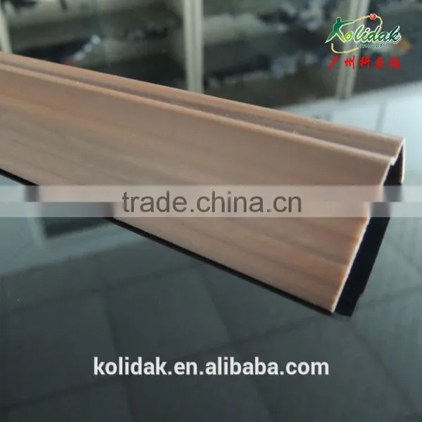 V Shape PVC Wood Grain Profile Plastic Extrusions photo-3