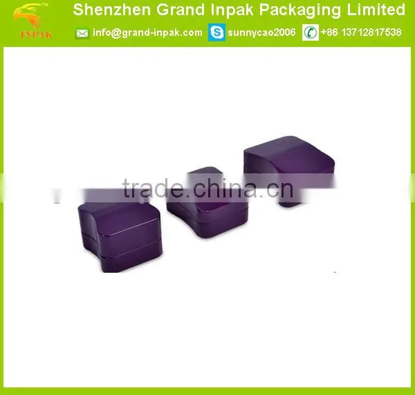 Stylish Glossy Finish Purple Color Wooden Jewelry Box Ring Box photo-2