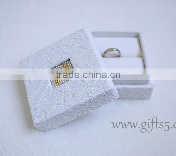 Wholesale Wedding Ring Holder Engagement Ring Boxes With Beaded Name Plate of H photo-3