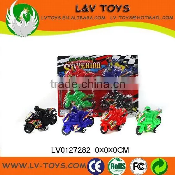 Plastic Pull Back Motorcycle With People
