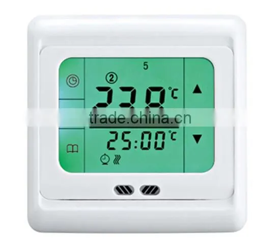 Underfloor Heating Thermostat Weekly Programmable Touch Screen Room Temperature Controller Thermostat Green Backlight