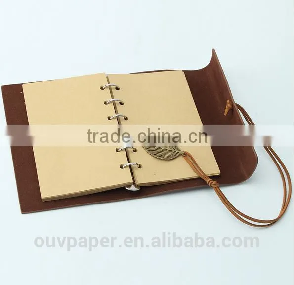 Hot Selling Sketchbook Stationery PU Leather Notebook Leaf Journal Diary photo-4