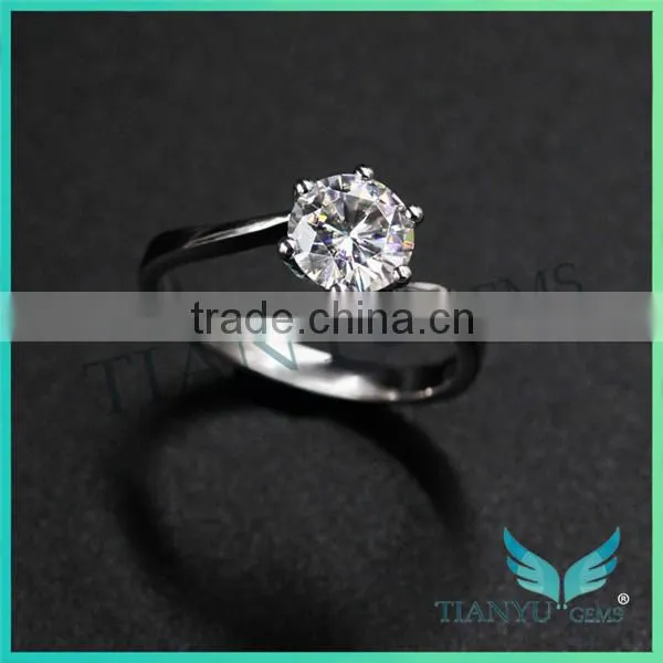 Engagement Ring Gold Moissanite Diamond Wedding Ring photo-3