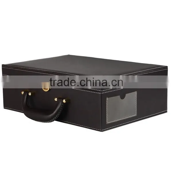 Chinese Factories Wholesale Custom High-grade PU Leather Storage Box, Dark Brown Gift Box photo-3