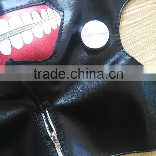 Japan Anime Tokyo Ghoul Kaneki Ken Adjustable Zipper Masks PU Leather Cool Mask photo-2