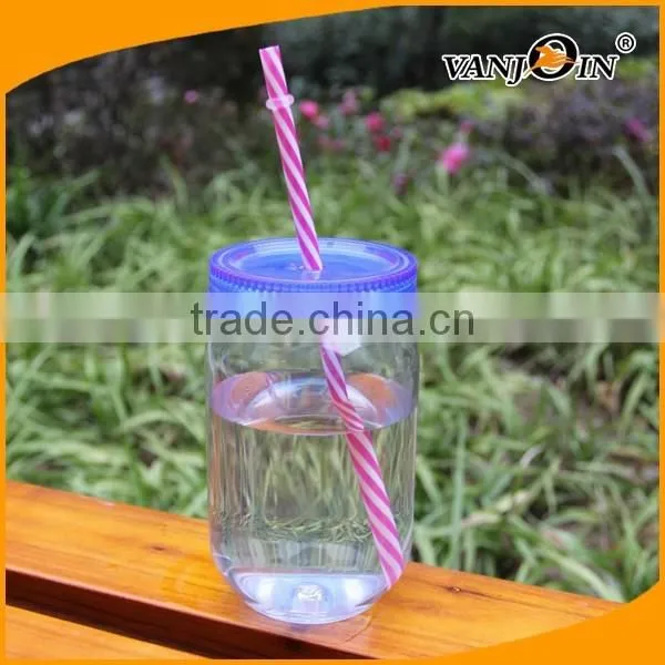 24 oz Plastic Mason Jar With Mood Straw. photo-3