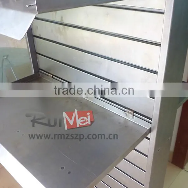 Flooring Portable Metal Supermarket Display Stand Slatwall Display photo-3