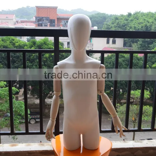 Factory Low Price Sale Fiberglass OR Fabric Wrapped Fabric Torso Kids Mannequin With Wood Arm photo-3