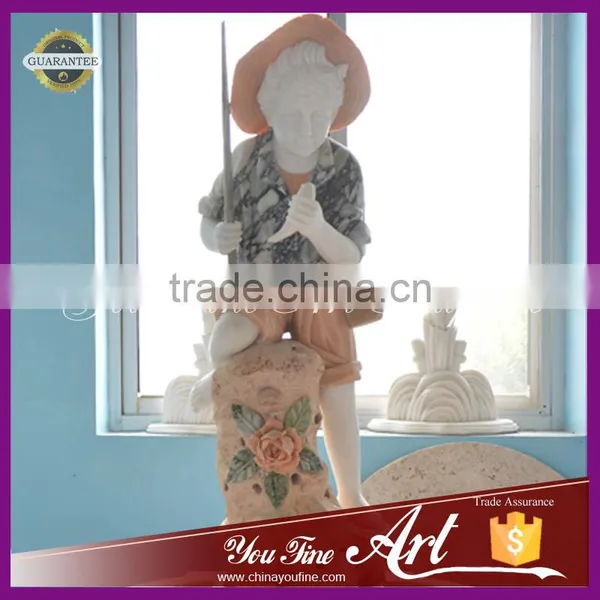 Hand Carved Nature Stone Fountain With Little Boy photo-2