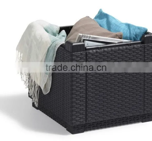 2017 Trade Assurance New Spring Coming Cheap All Weather Modern Cube Rattan Footstool Occasional photo-4