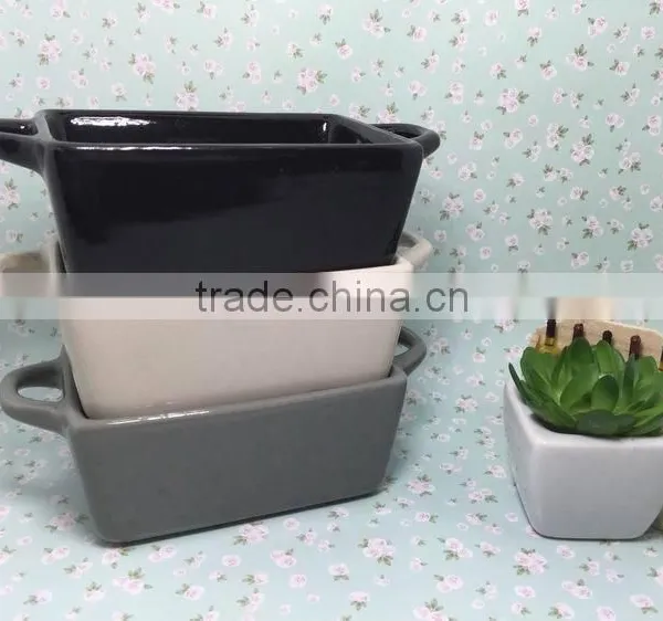 2015 Stocked Cheap Daily Use Colored Square Porcelain Bakeware Plate photo-4