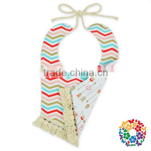 Double Side Designs Print Tassel Baby Bandana Bib photo-6