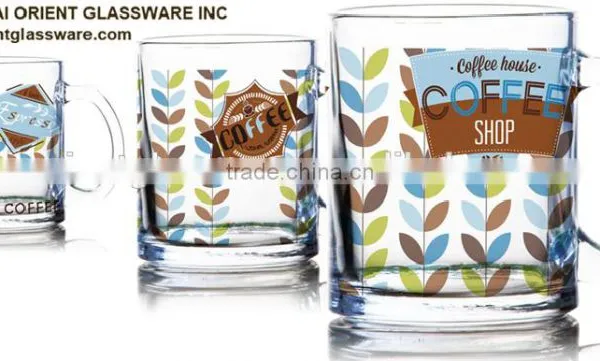 6oz 8oz 10oz 12oz Caffe Latte Espresso Cappuccino Color Printing Coffee Mug Drinking Glass Mug With Handle photo-3