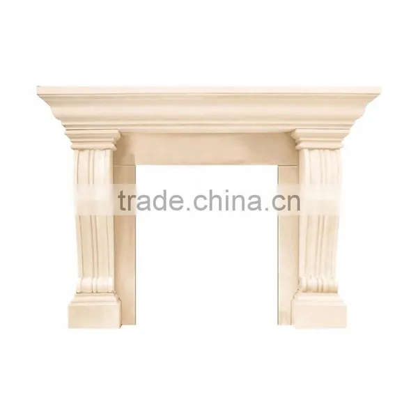Natural Stone Lower Beige Marble Fireplace Surround photo-3