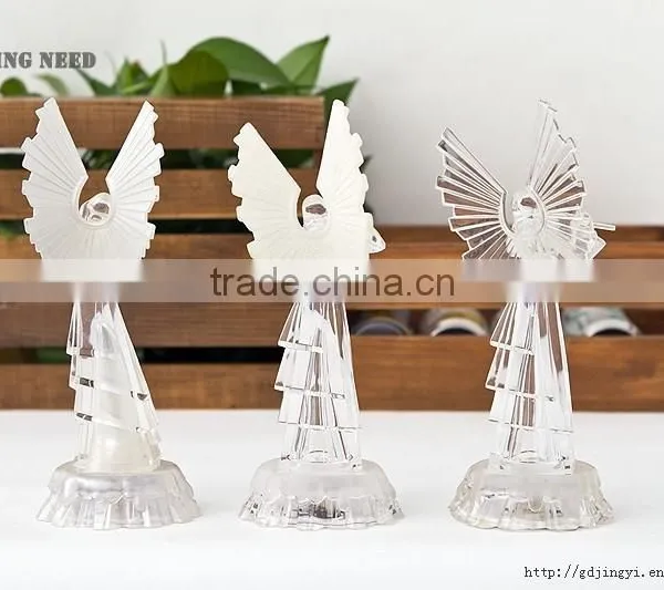 LED Acrylic Christmas Angel With Instrument Figurines photo-3