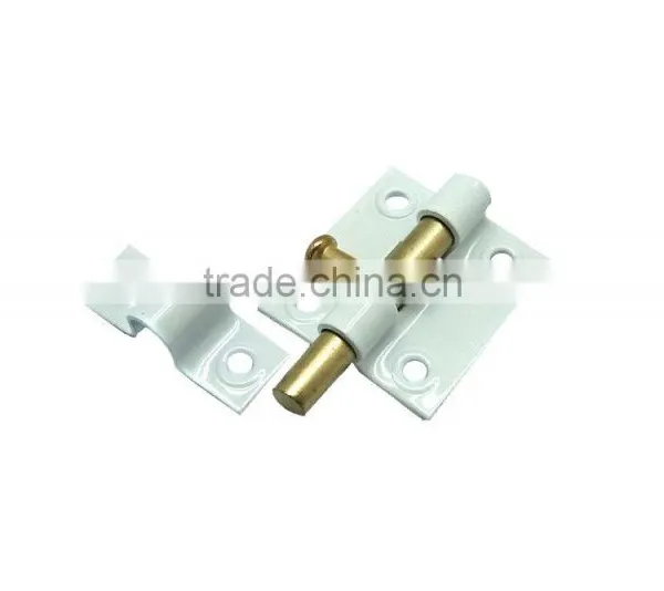 Good Quality Iron White Barrel Bolt, 2" White And Brass Finish Door Bolt, Window Barrel Bolt Lock photo-2