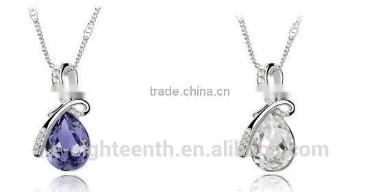 2016 Cheap Women's Rhinestone Chain Crystal Pendent Necklace Waterdrop Jewelry Xmas Christmas Gift for Decoration photo-3
