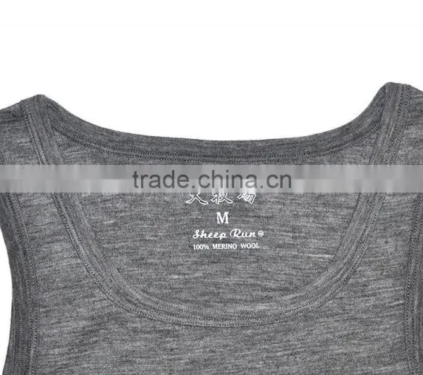 Custom New Fashion Men Vest Sleeveless Garment Base Layers 100% Superfine Merino Wool Soft Net to Skin Comfortable Sports Runnin photo-2