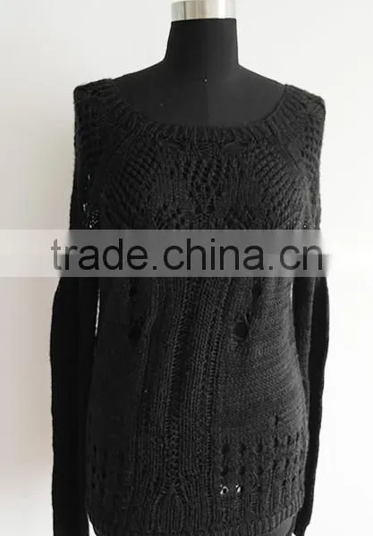 Fashion Girls Black Pullover Sweater