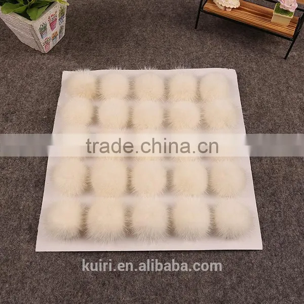 2016 New Design Pom Pom Fur Balls Genuine 3cm Real Mink Colorful Fur Ball Pom photo-6