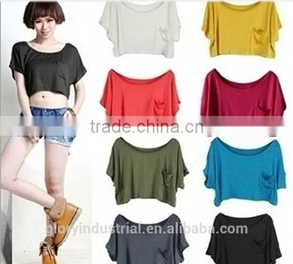 2015 Plain Crop Tops Wholesale Women photo-4
