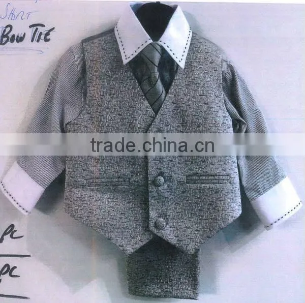 2017 New Style Latest Design China High Quality Boy 3 Pieces Vest Suit photo-3