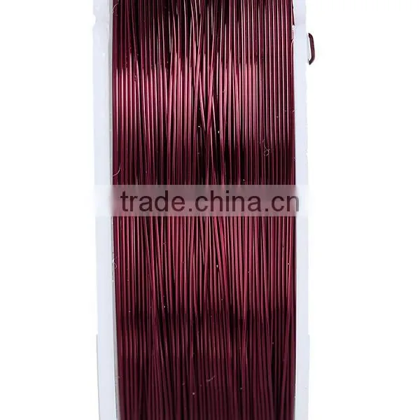 Copper Beading Wire Thread Cord Round Wine Red 0.4mm Dia. , 2 Rolls photo-2