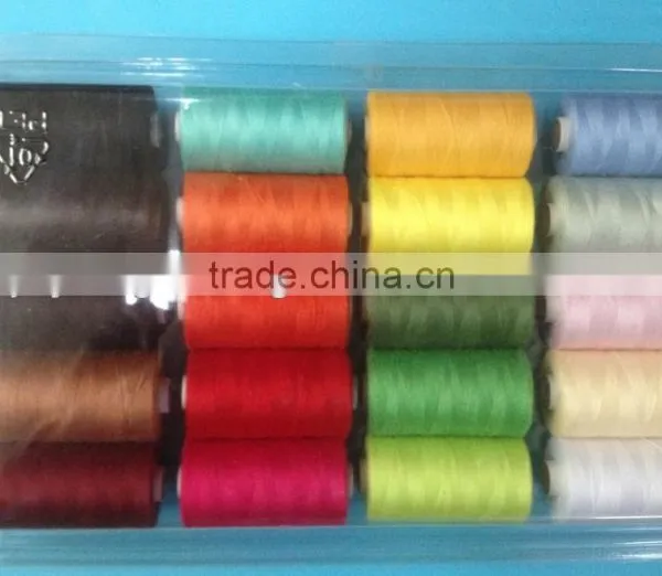 polyester threads in plastics spool