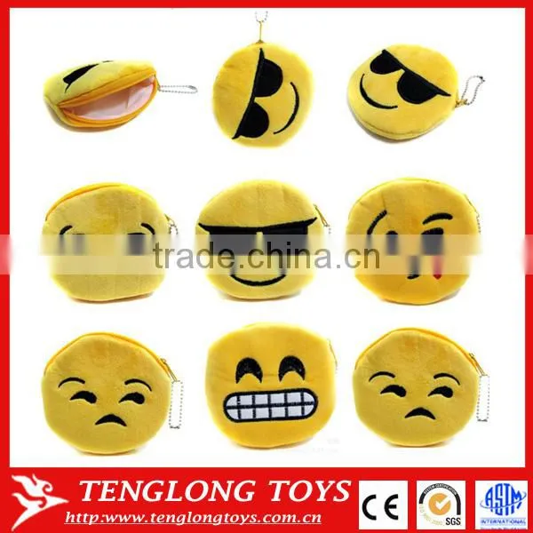 Cheap Custom Coin Purse, Plush Emoji Coin Purse