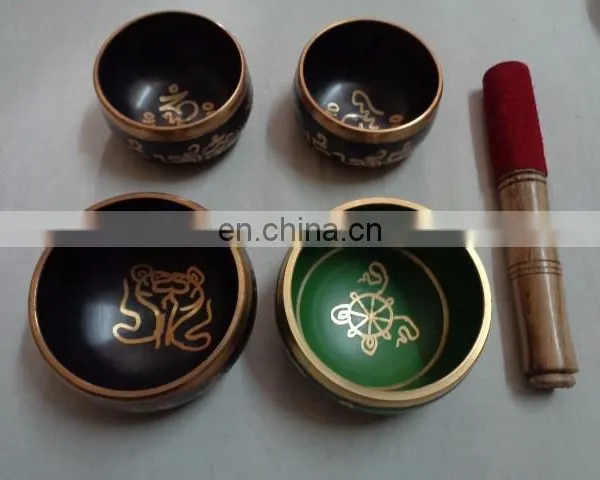 BRASS TIBETAN CARVED SINGING BOWLS 10 KGS PACK photo-5