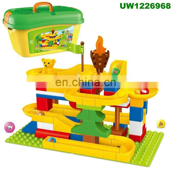 City Building Blocks Set, Track Builder Castle Kit, Car Racing Toy, 163 Pcs DIY Learning Puzzles photo-3