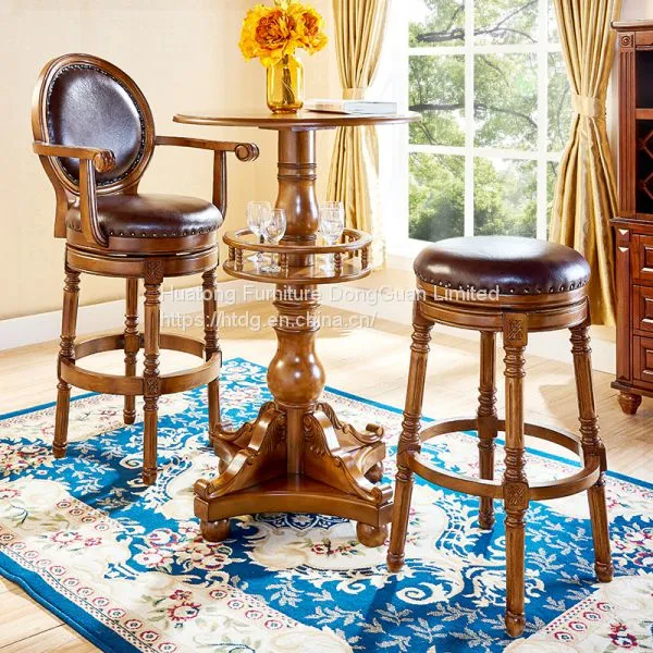 IVSY 7120B American Style Bar Chair Wooden Bar Stool Home Or Commercial Usage 24