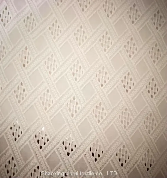 Broderie Anglaise Cotton Eyelet Schiffli Lace Embroidery Fabrics photo-2