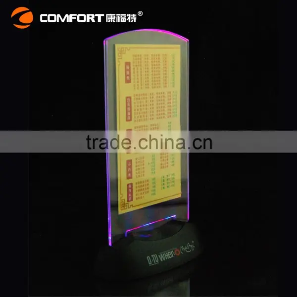 LED Light Acrylic Table Stand Menu Holder photo-3