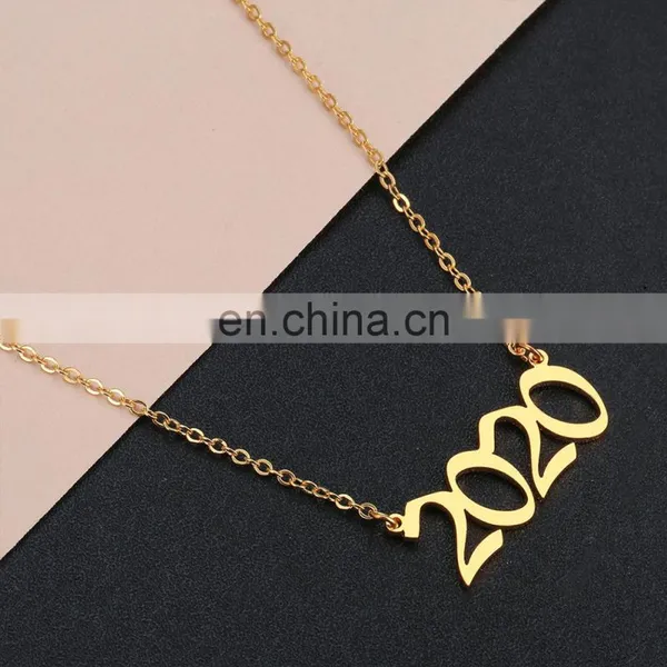 Wholesale Stainless Steel Jewelry, Best Birthday Gifts Necklace Number Pendant Birth Year Necklace/ photo-4