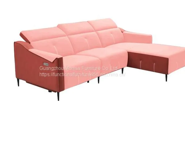 Italian Minimalist Living Room Combination Fabric Sofa Three-Seat High-Quality L-Shaped Cotton And Linen Chaise Longue Sofa photo-4
