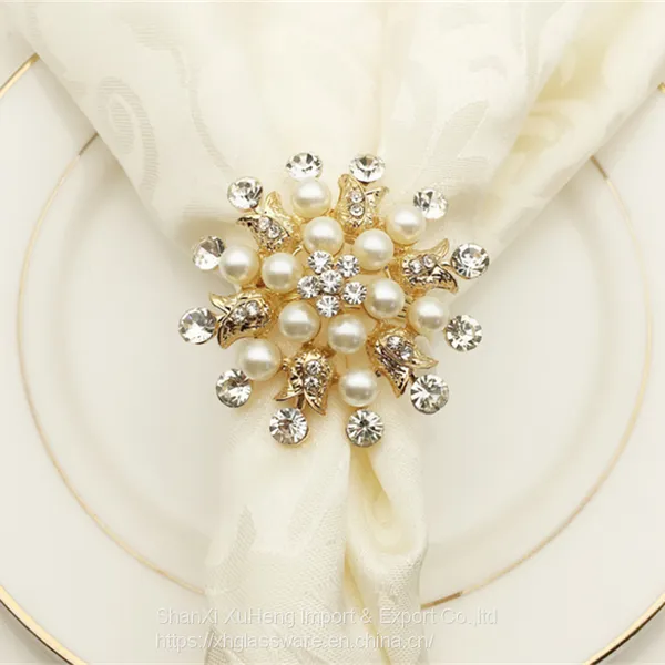 Luxury Gold Silver Metal Napkin Ring Holder Wedding Bridal Shower Gift Baptism Table Decor photo-4