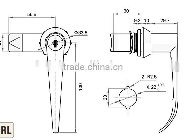 CE RoHS 2015 FEILEI MS301-2 China Manufacturer High Security Industry Metal Zinc Door Lock With L Handle photo-6