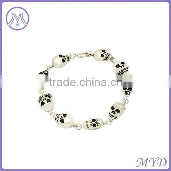 High Quality Stainless Steel Chain Bracelet With Skull photo-3